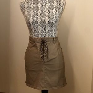 Dex tan laced up skirt